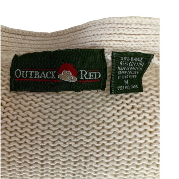 Outback Red Women’s Cream Knit Cardigan Sweater – Made in Hong Kong – Size M - Picture 3 of 5